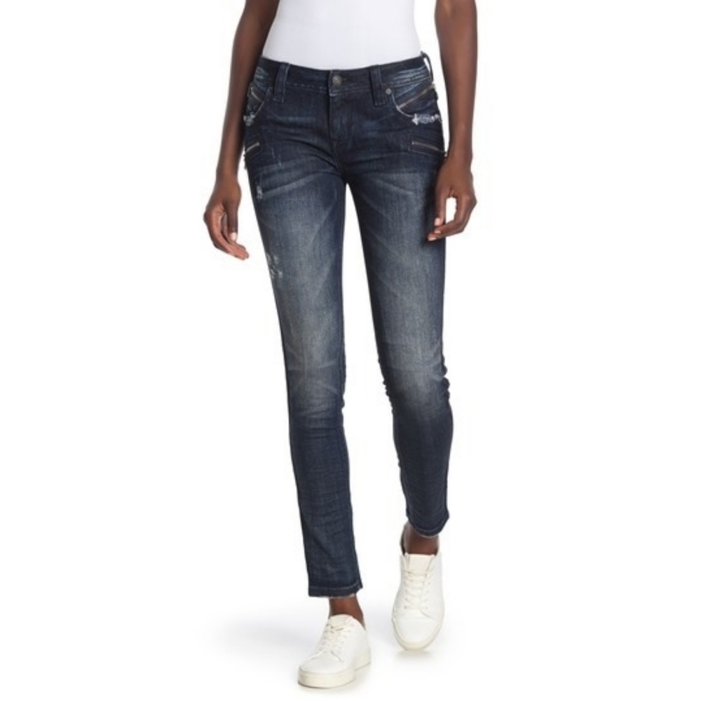 Rock Revival Skinny Zip Moto Jeans